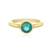 Bague en argent et Apatite bleu caraïbe