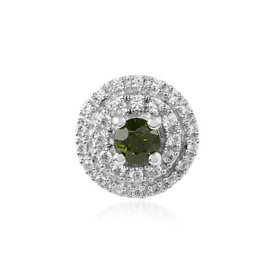 Pendentif en argent et Zircon de Ceylan vert (MONOSONO COLLECTION)