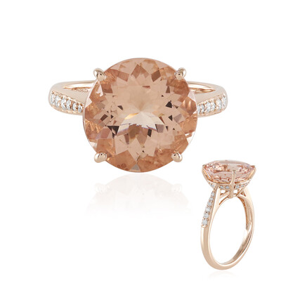 Bague en or et Morganite pêche AAA (de Melo)