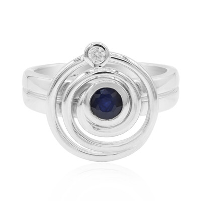 Bague en argent et Saphir bleu (MONOSONO COLLECTION)