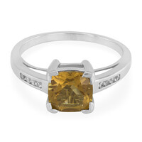 Bague en argent et Quartz cognac