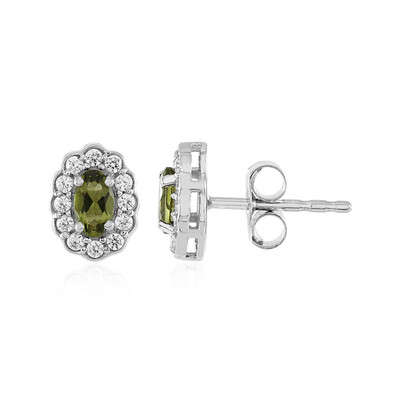 Boucles d'oreilles en argent et Moldavite