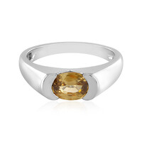 Bague en argent et Zircon jaune canari