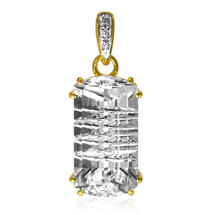 Pendentif en or et Quartz blanc (Glenn Lehrer)