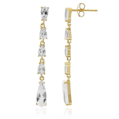 Boucles d'oreilles en argent et Topaze blanche