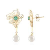 Boucles d'oreilles en or et Perle blanche de culture d'eau douce (Ornaments by de Melo)