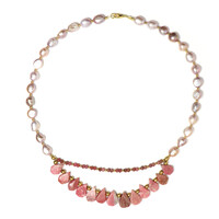 Collier en argent et Rhodochrosite