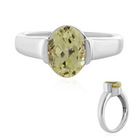 Bague en argent et Kunzite jaune canari