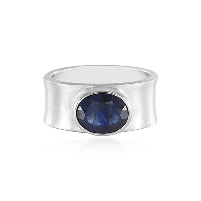 Bague en argent et Saphir bleu