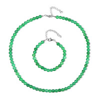 Parure en argent et Onyx vert