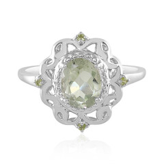 Bague en argent et Améthyste verte