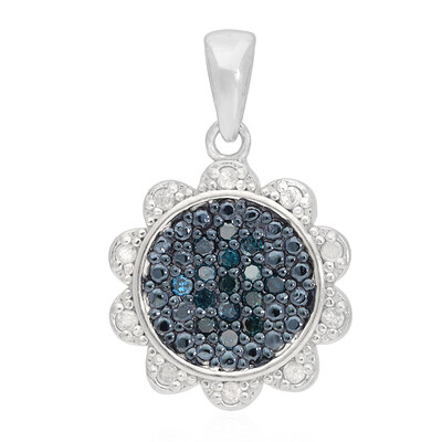 Pendentif en argent et Diamant bleu PK