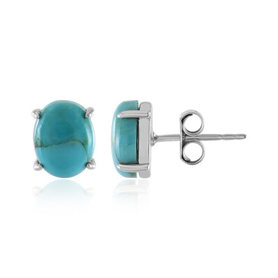 Boucles d'oreilles en argent et Turquoise bleue de Mohavie