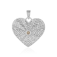 Pendentif en argent et Diamant champagne I3