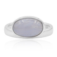 Bague en argent et Agate bleue