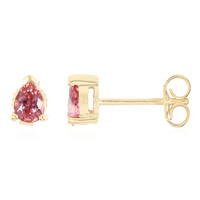 Boucles d'oreilles en or et Saphir Padparadscha