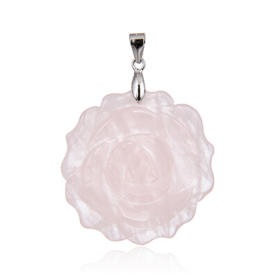 Pendentif en argent et Quartz rose