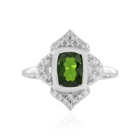 Bague en argent et Diopside de Russie