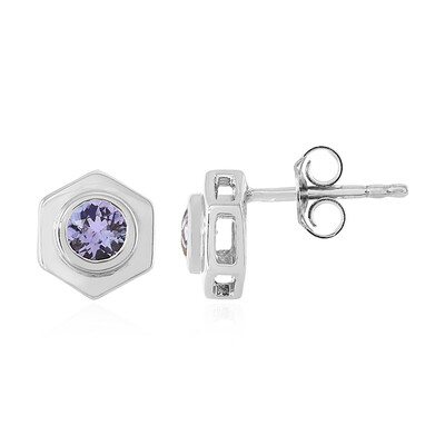 Boucles d'oreilles en argent et Tanzanite (MONOSONO COLLECTION)