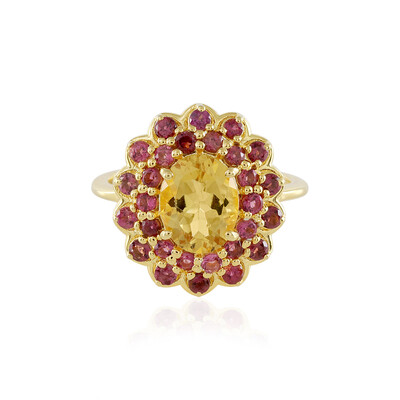 Bague en argent et Béryl jaune