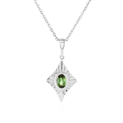 Collier en argent et Tourmaline verte du Brésil