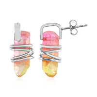 Boucles d'oreilles en argent et Quartz multicolore