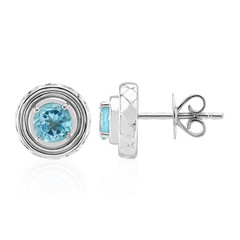 Boucles d'oreilles en argent et Apatite bleue (Pallanova)