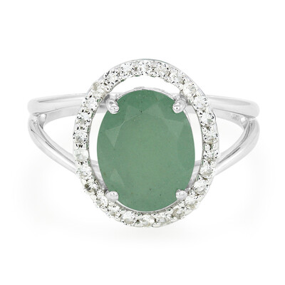 Bague en argent et Calcédoine verte