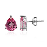 Boucles d'oreilles en argent et Topaze mystique flamant rose