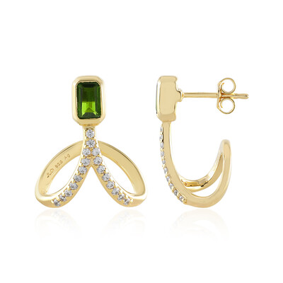 Boucles d'oreilles en argent et Diopside de Russie