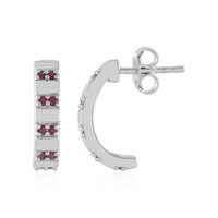 Boucles d'oreilles en argent et Rubis du Mozambique