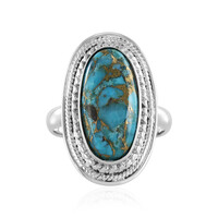 Bague en argent et Turquoise bleue cuivrée de Mohave (Faszination Türkis)