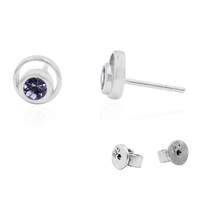 Boucles d'oreilles en argent et Tanzanite non chauffée