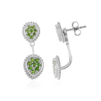 Boucles d'oreilles en argent et Diopside de Russie