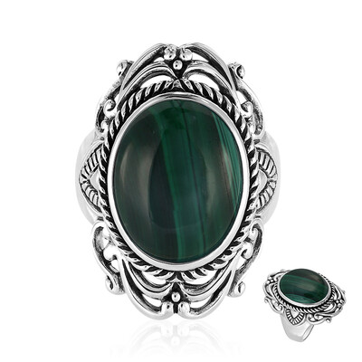 Bague en argent et Malachite (Art of Nature)