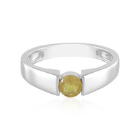 Bague en argent et Saphir jaune de Madagascar