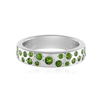 Bague en argent et Diopside de Russie