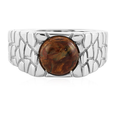 Bague en argent et Pietersite dorée