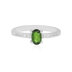 Bague en argent et Diopside de Russie