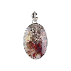 Pendentif en argent et Agate mousse de Java