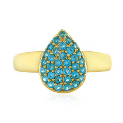 Bague en argent et Apatite bleu néon