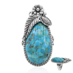 Bague en argent et Turquoise bleue de Mohavie (Art of Nature)