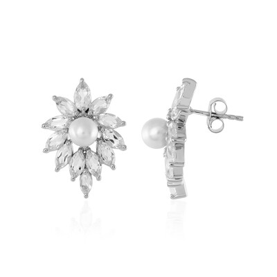 Boucles d'oreilles en argent et Topaze blanche