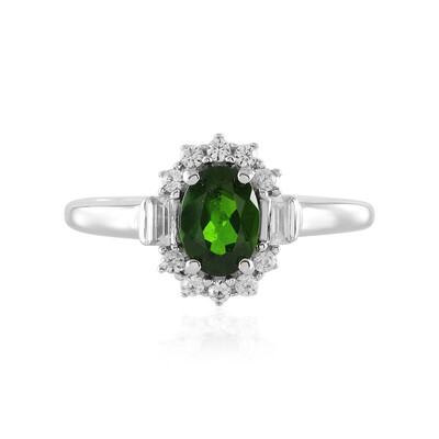 Bague en argent et Diopside de Russie