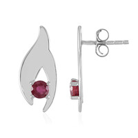 Boucles d'oreilles en argent et Rubis de Madagascar