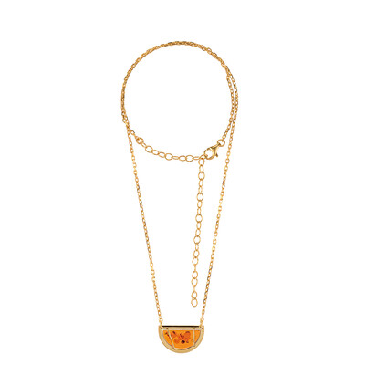 Collier en argent et Ambre baltique couleur cognac (dagen)