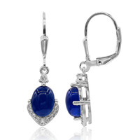 Boucles d'oreilles en argent et Calcédoine bleue