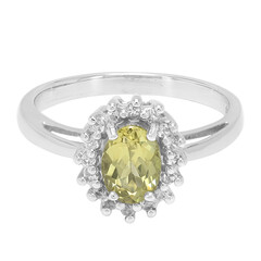 Bague en argent et Apatite Citron