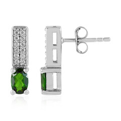 Boucles d'oreilles en argent et Diopside de Russie