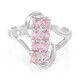 Bague en argent et Saphir rose de Ceylan